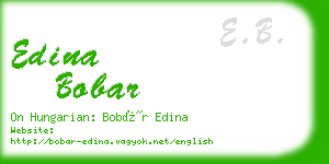 edina bobar business card